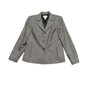 VTG Pendleton Houndstooth Wool Blazer Womens Size‎ 12 Black White Career Work